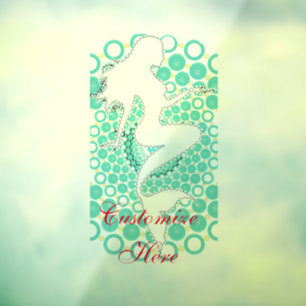 Mermaid Silhouette in Bubbles Thunder_Cove  Window Cling