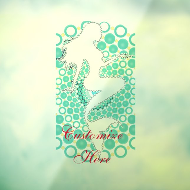 Mermaid Silhouette in Bubbles Thunder_Cove  Window Cling (Sheet 3)