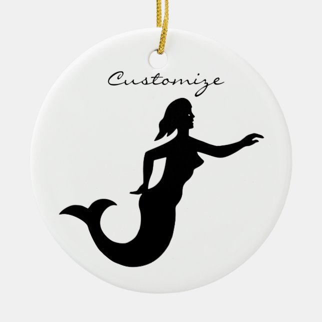 Mermaid Silhouette Thunder_Cove Ceramic Tree Decoration (Front)