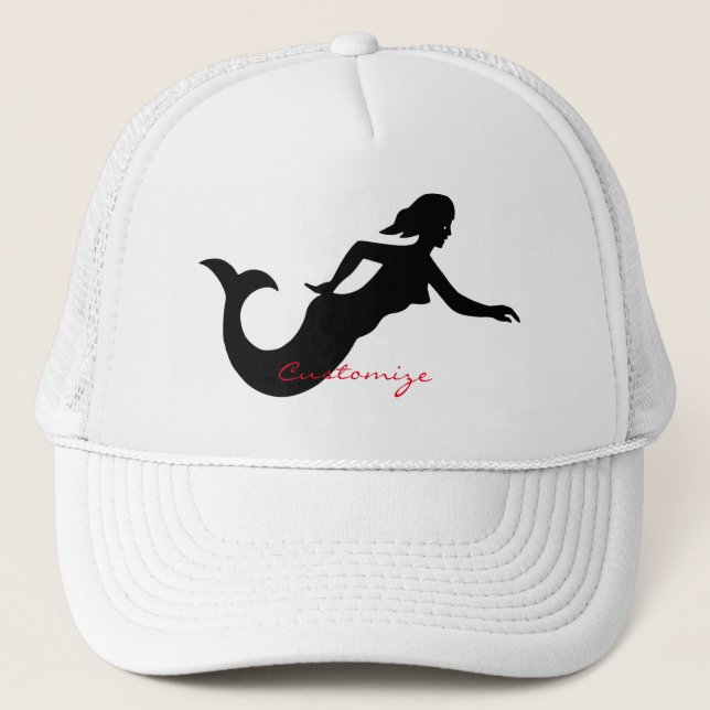 Mermaid Silhouette Thunder_Cove Trucker Hat (Front)