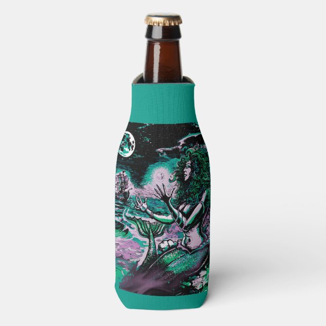 Mermaid Siren Atlantis Pearl Bottle Cooler (Bottle Front)