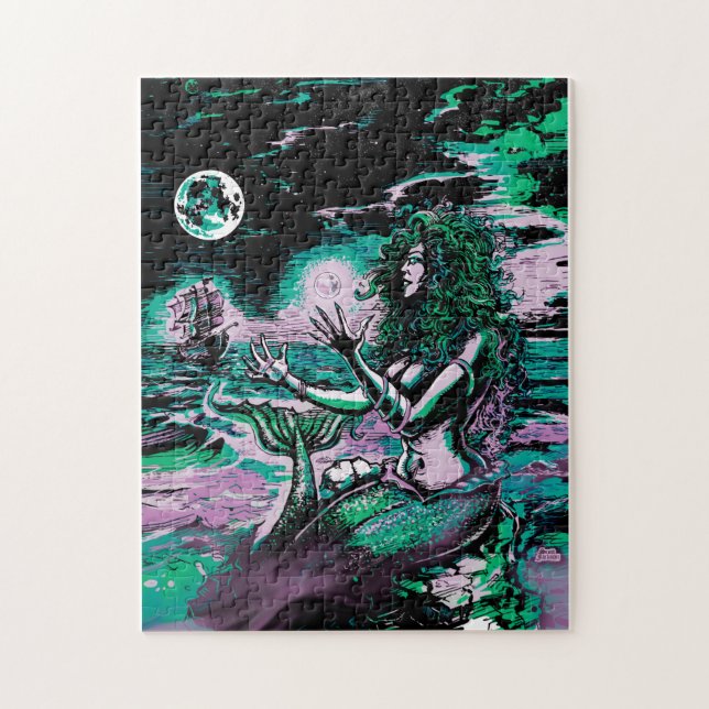 Mermaid Siren Atlantis Pearl Jigsaw Puzzle (Vertical)