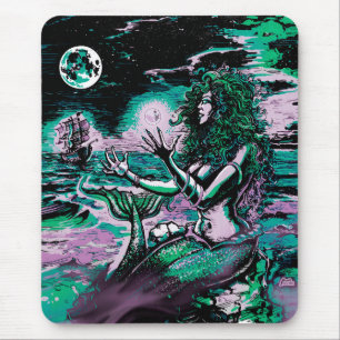 Mermaid Siren Atlantis Pearl Mouse Mat