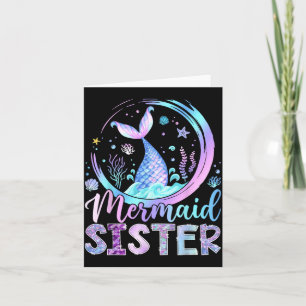 Mermaid Sister Funny Birthday Girl Party Family Card