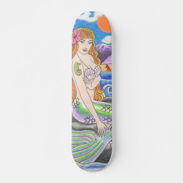 Mermaid Skateboard Deck (Front)