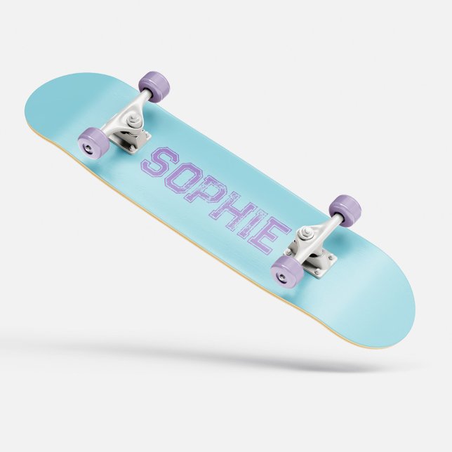 Mermaid Skateboard Personalised Name (Girly Varsity Pink Skateboard Personalized Name mermaid)
