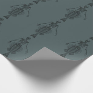 Mermaid Skeleton Dark Wrapping Paper