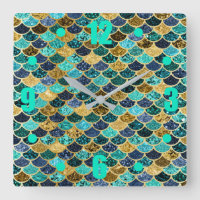 Mermaid Skin Fish Scales Gold Teal Turquoise