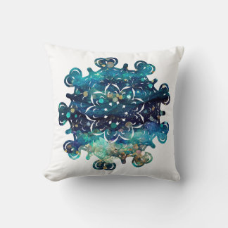 Mermaid Sparkle Hearts Mandala Cushion