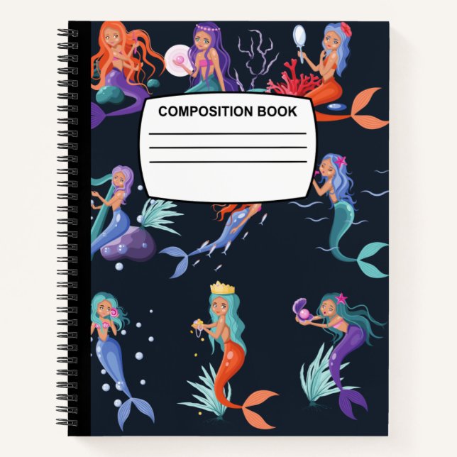 Mermaid Spiral Composition Notebook (Front)