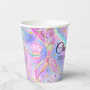 Mermaid Splish Splash Pool Party Girl Birthday  Paper Cups