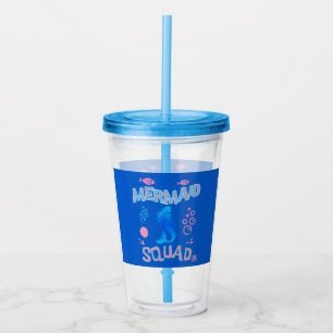 Mermaid Squad Birthday Party Acrylic Tumbler