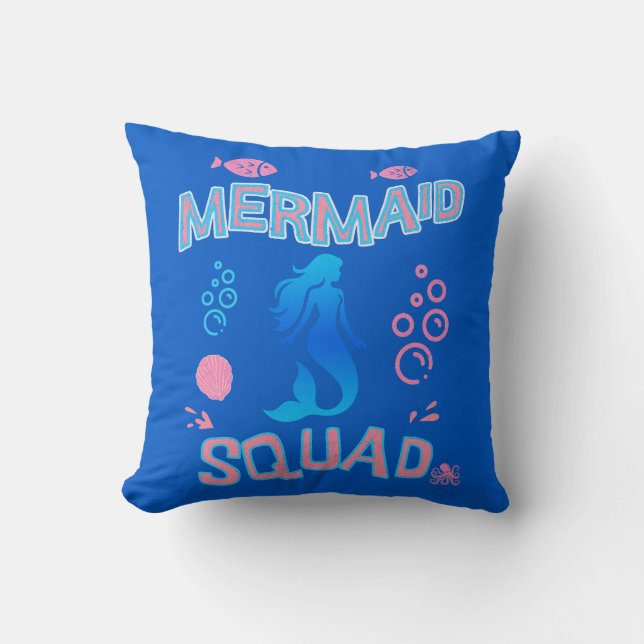 Mermaid Squad Birthday Party  Cushion (Front)