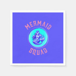 Mermaid Squad Birthday Party Theme Napkin