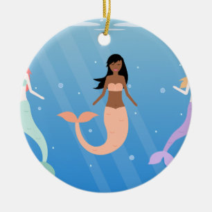 mermaid squad ceramic tree decoration