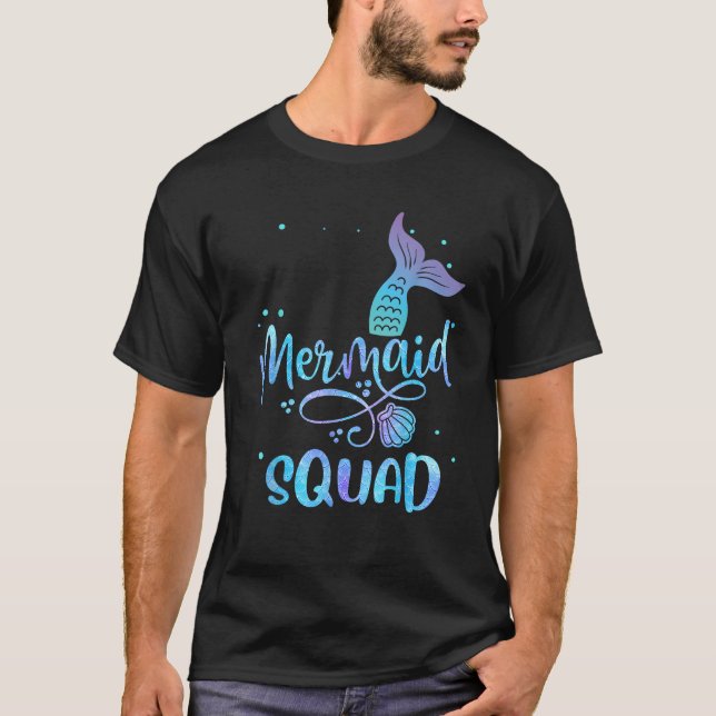 Mermaid Squad Cute Girls Birthday Squad Mermaid Ta T-Shirt (Front)
