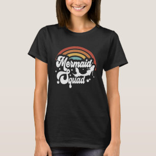 Mermaid Squad Groovy Cute Rainbow Mythical Creatur T-Shirt