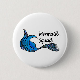 Mermaid Squad in blues 6 Cm Round Badge