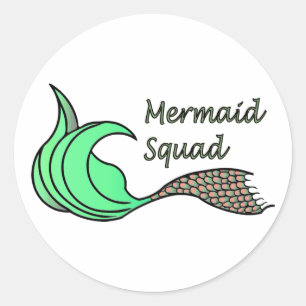 Mermaid Squad Orange and Green stickers