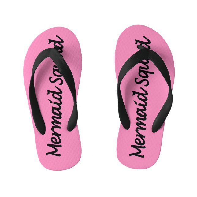 Mermaid Squad pink flip flops (Footbed)