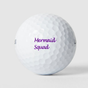 Mermaid Squad Purple Words Golf Balls