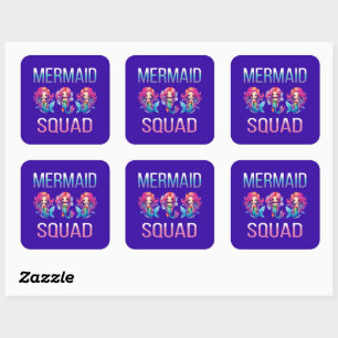 Mermaid Squad Square Sticker