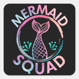 Mermaid Squad Square Sticker