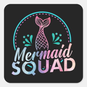 Mermaid Squad Square Sticker