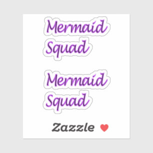 Mermaid Squad words only on stickers