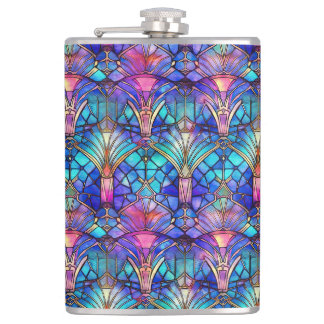 Mermaid Stained Glass Hip Flask