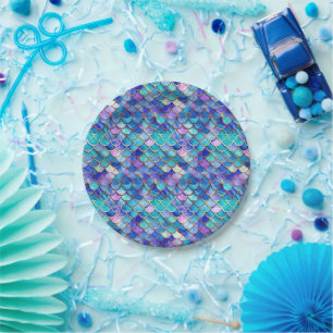 Mermaid Stained Glass Paper Plate