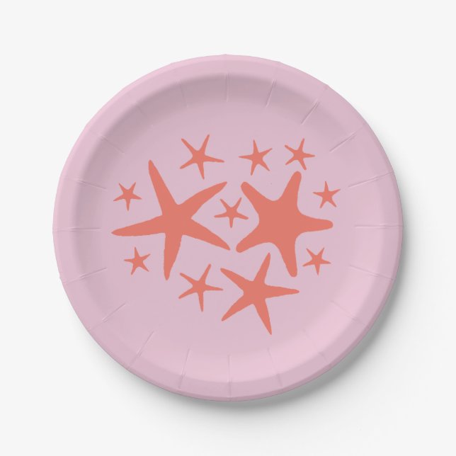 Mermaid Starfish Ocean Beach Party Paper Plate (Front)