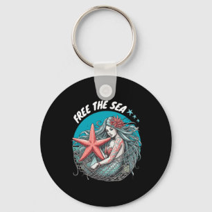 Mermaid Starfish Sea Nature Environmental Protecti Key Ring