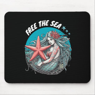 Mermaid Starfish Sea Nature Environmental Protecti Mouse Mat