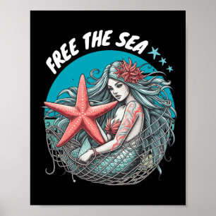 Mermaid Starfish Sea Nature Environmental Protecti Poster