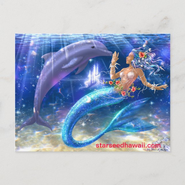 mermaid, starseedhawaii.com postcard (Front)