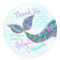 Mermaid sticker Glitter, Under the sea Thank you