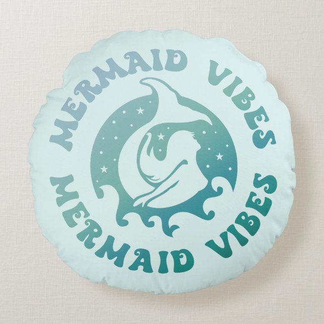 Mermaid Summer Love Vacation Cruise Round Cushion (Front)