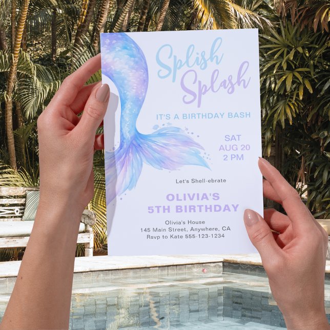 Mermaid Summer Pool Birthday Party Invitation (Creator Uploaded)
