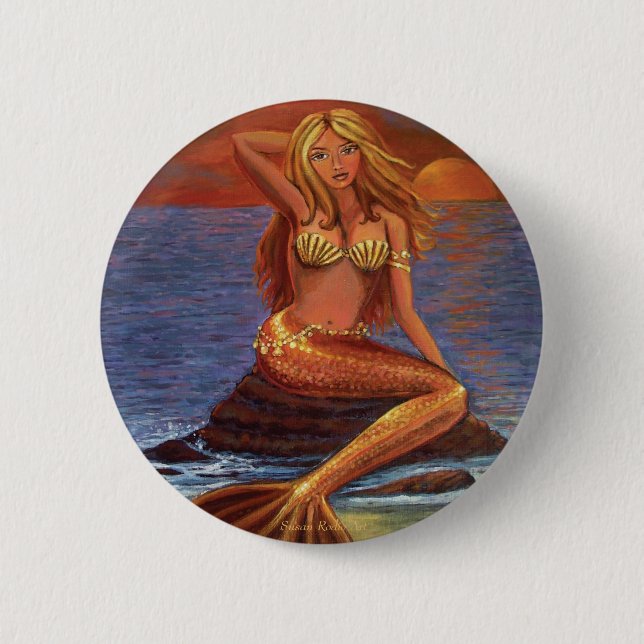 Mermaid Sunset Button (Front)