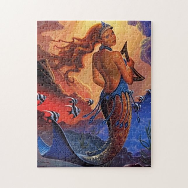 Mermaid Sunset Jigsaw Puzzle (Vertical)