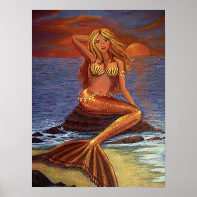 Mermaid Sunset Poster (Front)