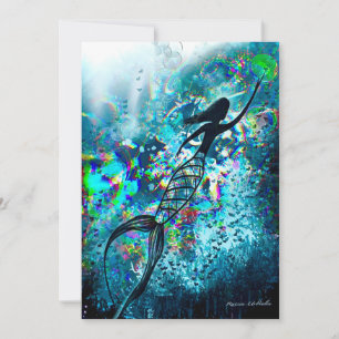 Mermaid Surfacing Thank You Card