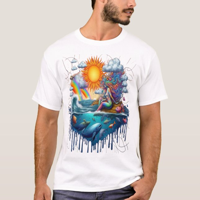 Mermaid Surreal Subconscious Sun-Kissed Morning T-Shirt (Front)
