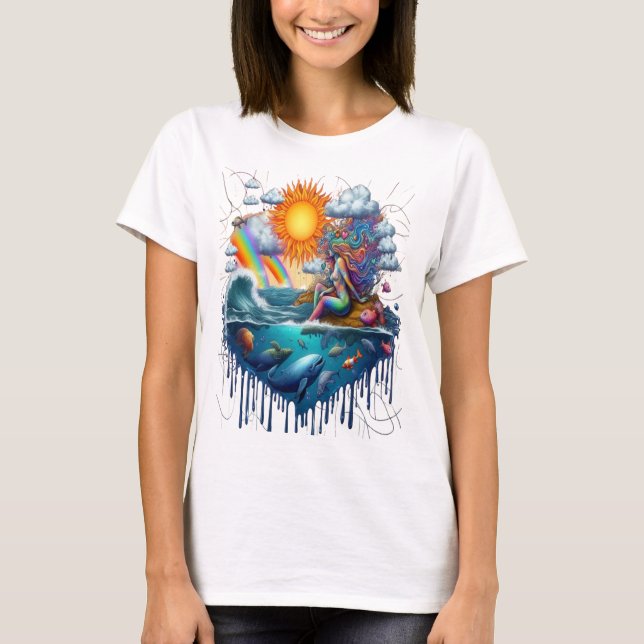 Mermaid Surreal Subconscious Sun-Kissed Morning T-Shirt (Front)
