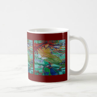 Mermaid Swimming with Butterflies Fantasy Art Coffee Mug
