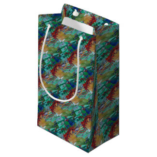 Mermaid Swimming with Butterflies Fantasy Art Small Gift Bag