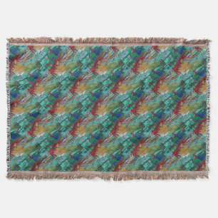 Mermaid Swimming with Butterflies Fantasy Art Throw Blanket