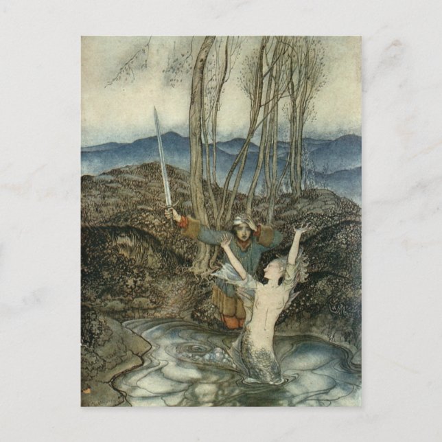 Mermaid & Swordsman Postcard (Front)