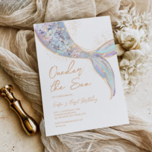 Mermaid Tail 1st Birthday Invitation